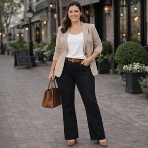 Lee Regular Fit Black Bootcut Jeans Size 8M Mid Rise Classic Clean Fit Denim EUC